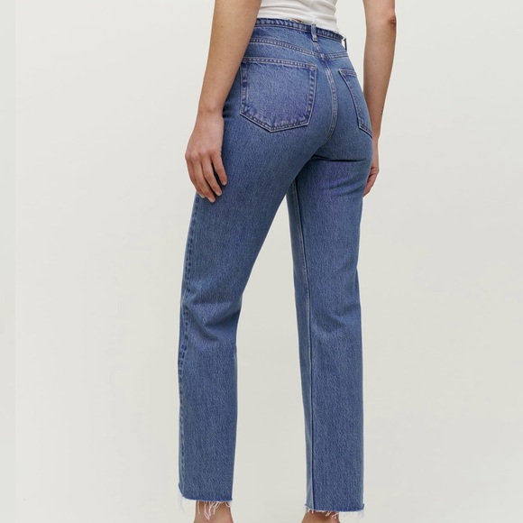 NWT Reformation Mariah Cut Off Waistband Straight Jeans size 29 but fits a 27 - Picture 5 of 17